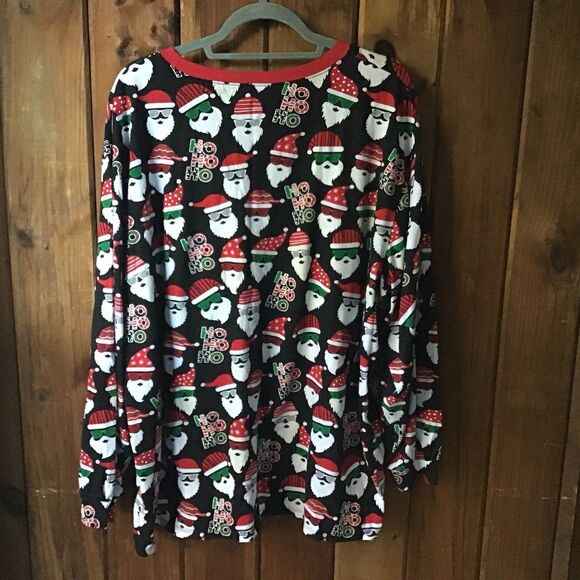 PJ Place Pajamas Size XXXL Black Cool Santa 2 Piece Long Sleeves Christmas - Picture 6 of 13